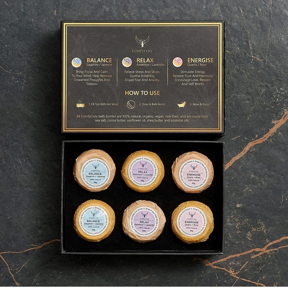 !LAST SET! (sets of 3) Vegan+Organic “Crystal” Bath Bombs - Picture 5 of 6